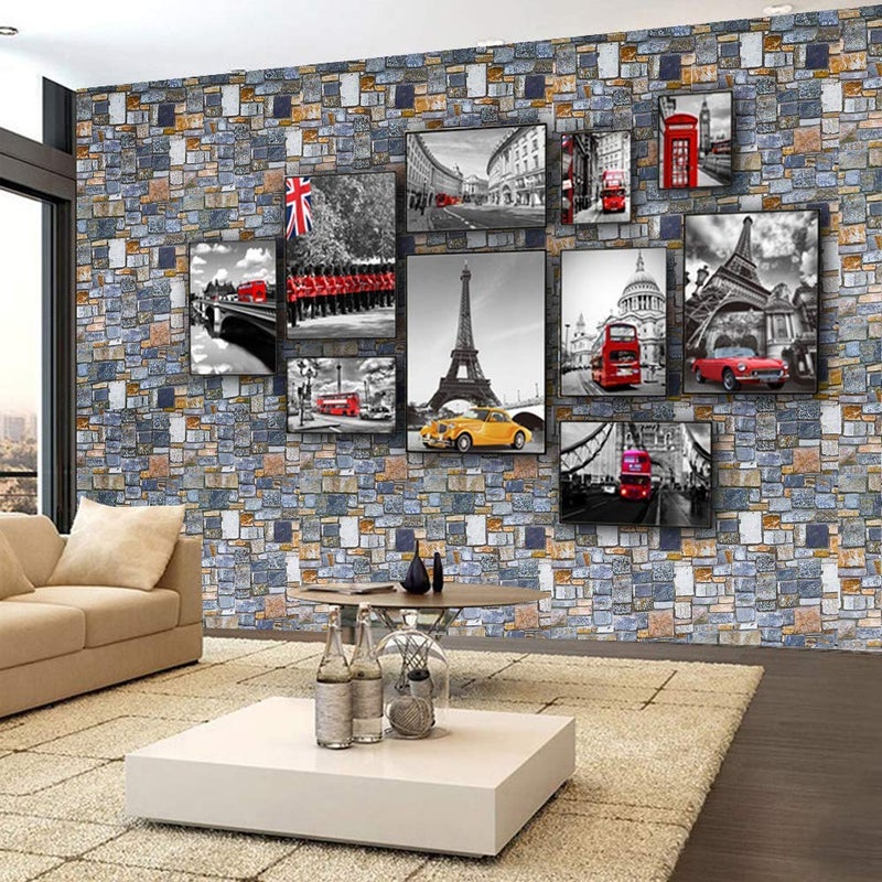 Yancorp 18"x394" Brick Contact Paper Peel and Stick Wallpaper Self-Adhesive Stone Contact Paper Fireplace Kitchen Backsplash Covers - Image 5